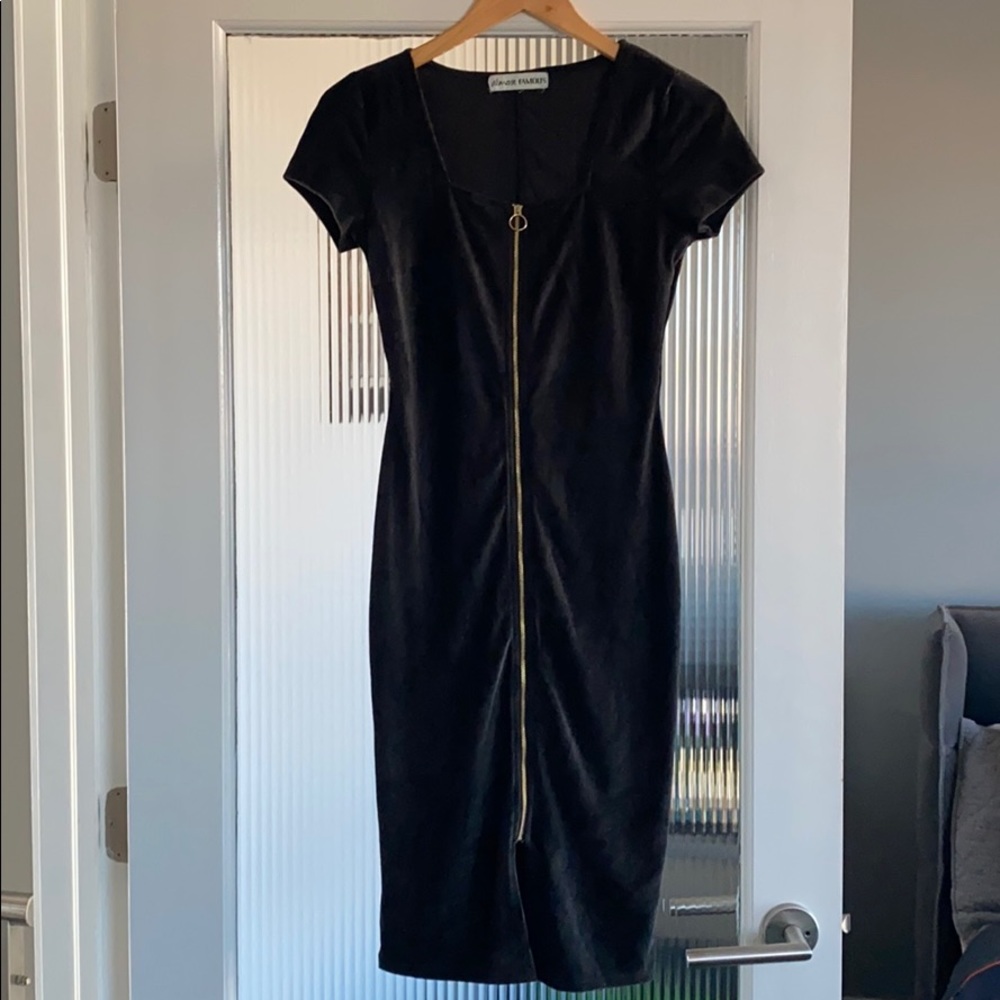 almost Famous sexy black midi dress sz small